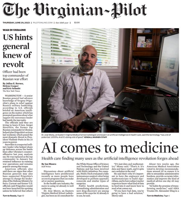 MCR Radiologist featured in The Virginian Pilot