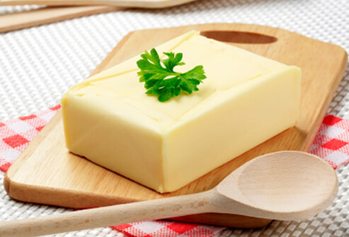 Stick butter and margarine are high in saturated fat.