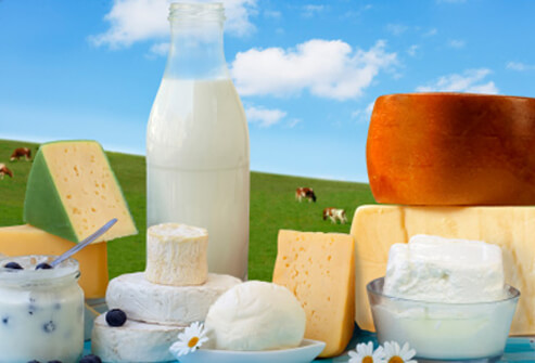 Whole-milk products contain ample amounts of fat and cholesterol.